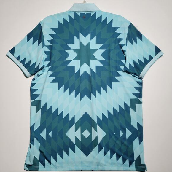 NWT Greyson Mens Big Sky Polo Shirt Bold Geometric Pattern $118 Rtl Size Large - Picture 11 of 16